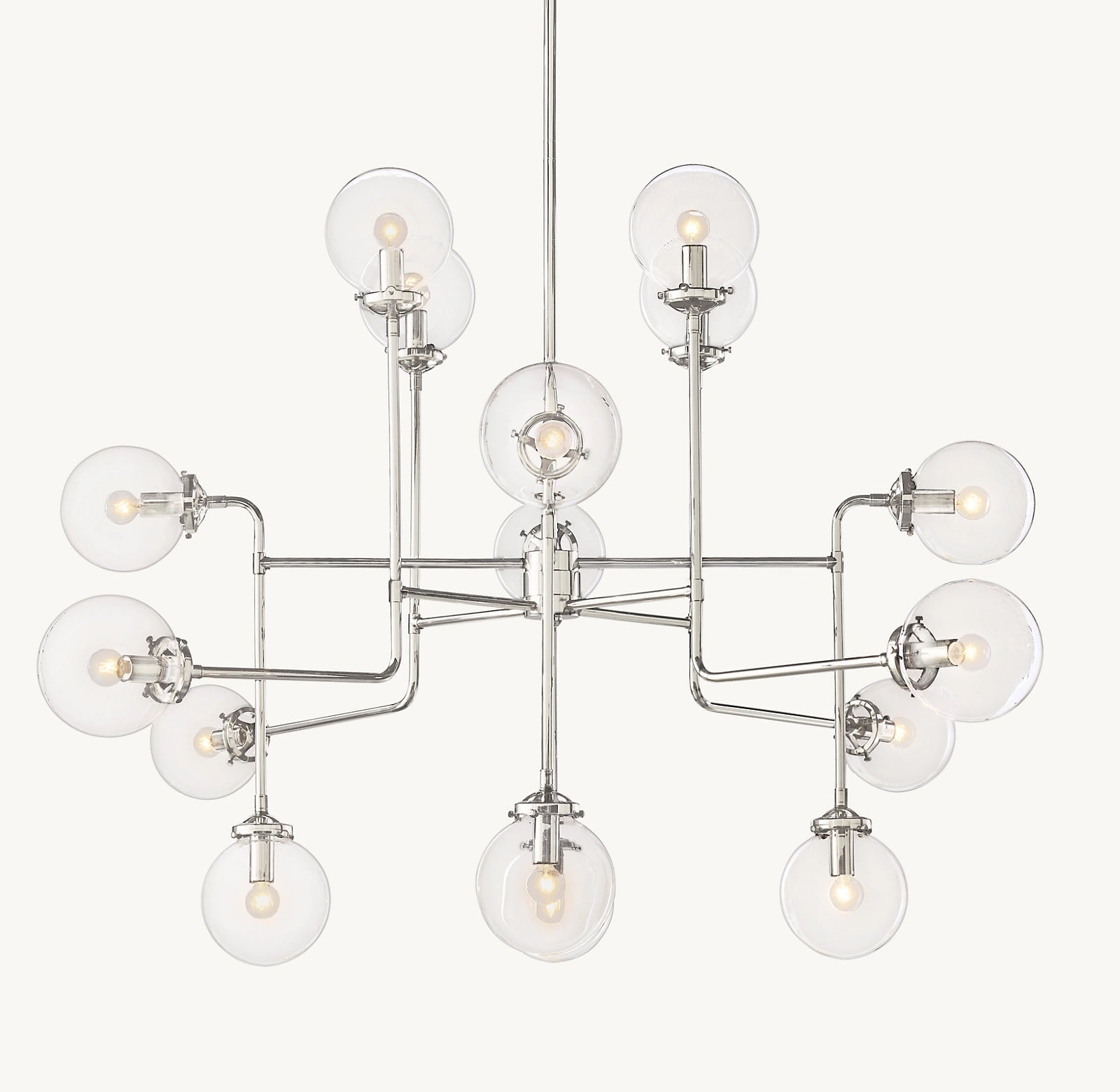 Sylviasp Bistro Clear Glass Globe Chandelier 56‘’ - Cyran Lamps