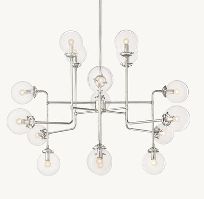 Sylviasp Bistro Clear Glass Globe Chandelier 56‘’ - Cyran Lamps