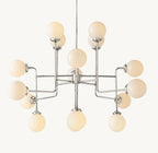 Sylviasp Bistro Milk Glass Globe Chandelier 56" - Cyran Lamps