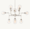 Sylviaspacesus Bistro Globe Clear Glass 12-Light Chandelier 42‘’ - Cyran Lamps
