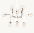 Sylviaspacesus Bistro Globe Clear Glass 12-Light Chandelier 42‘’ - Cyran Lamps