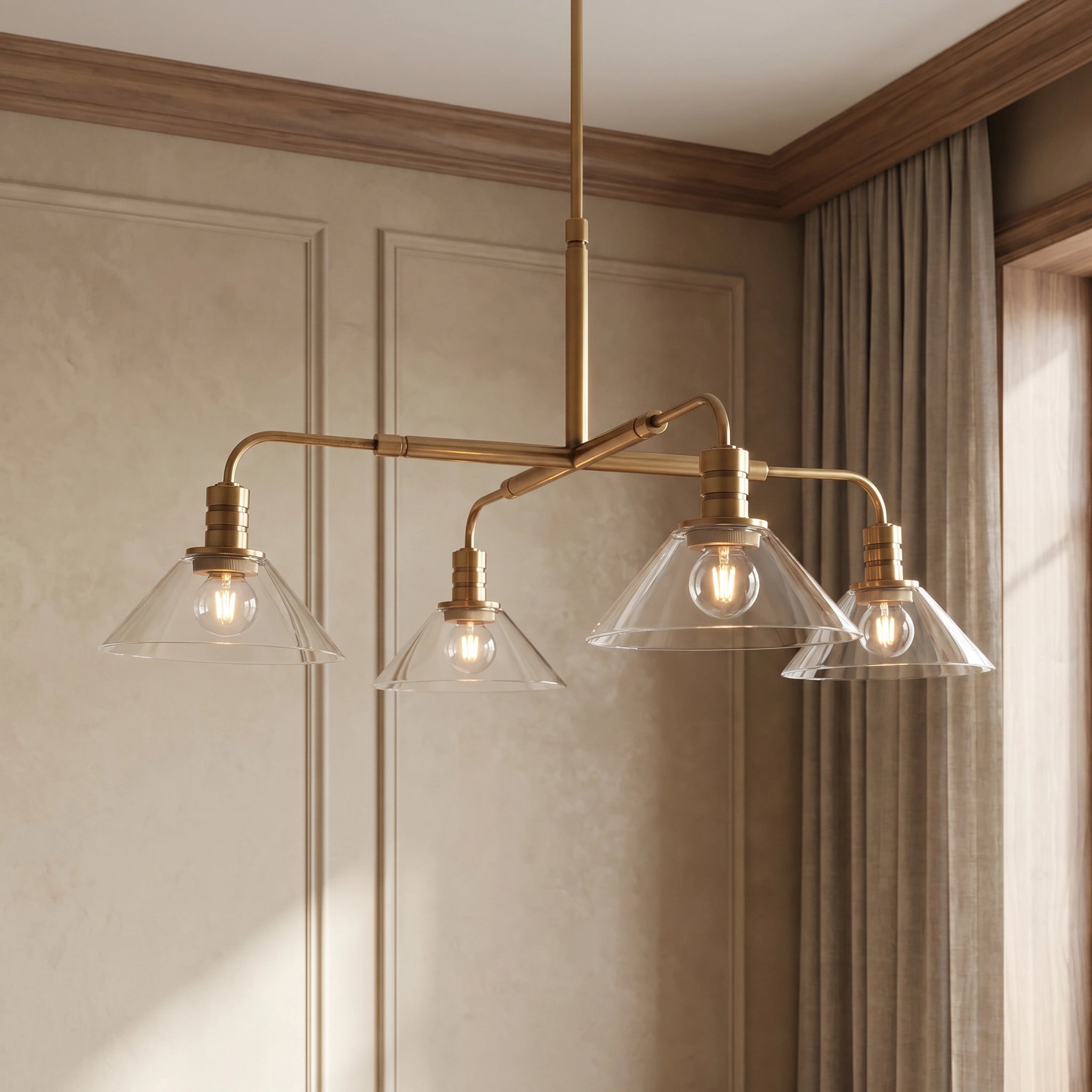 Theron Glass Round Chandelier 30'' 52'' - Cyran Lamps