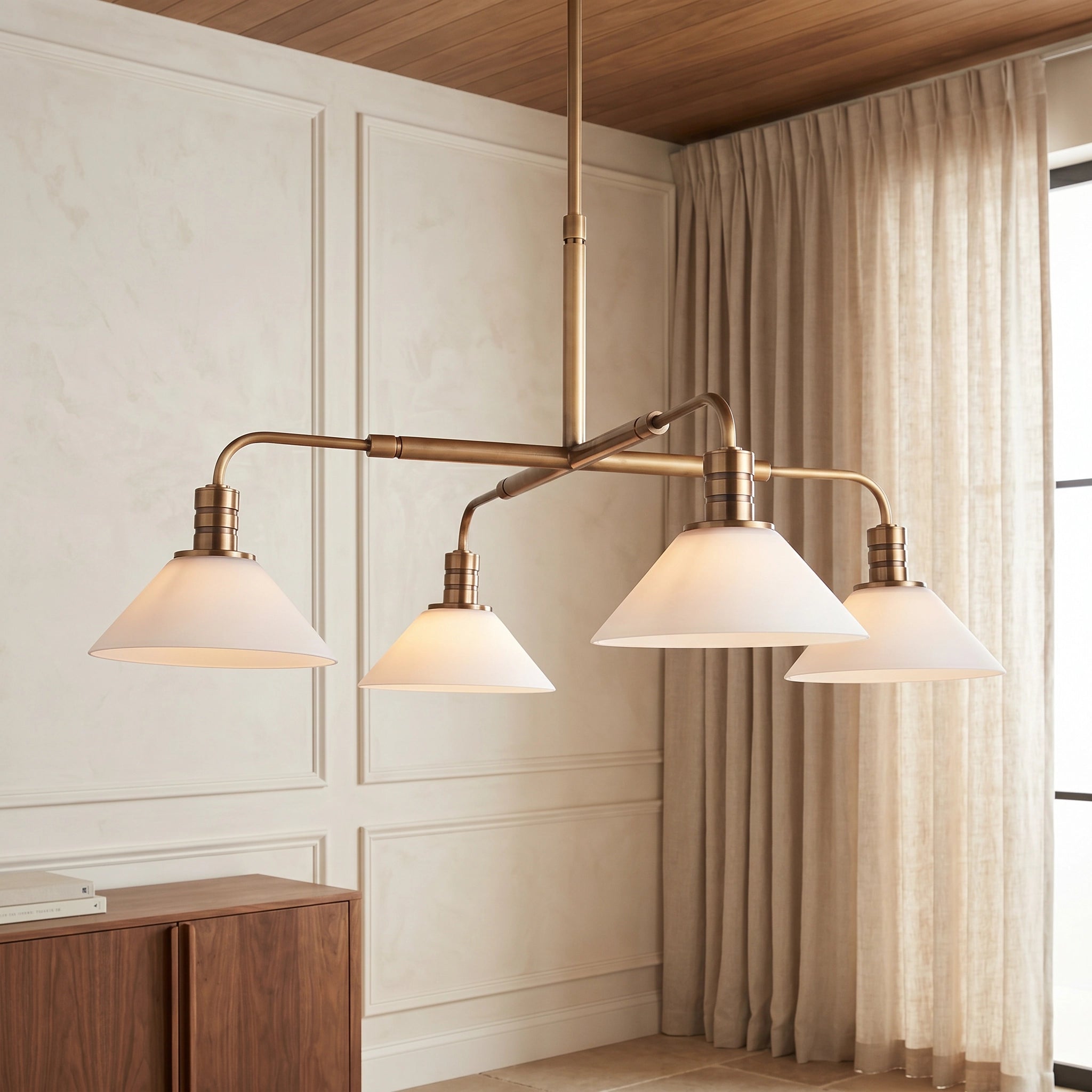 Theron Glass Round Chandelier 30'' 52'' - Cyran Lamps