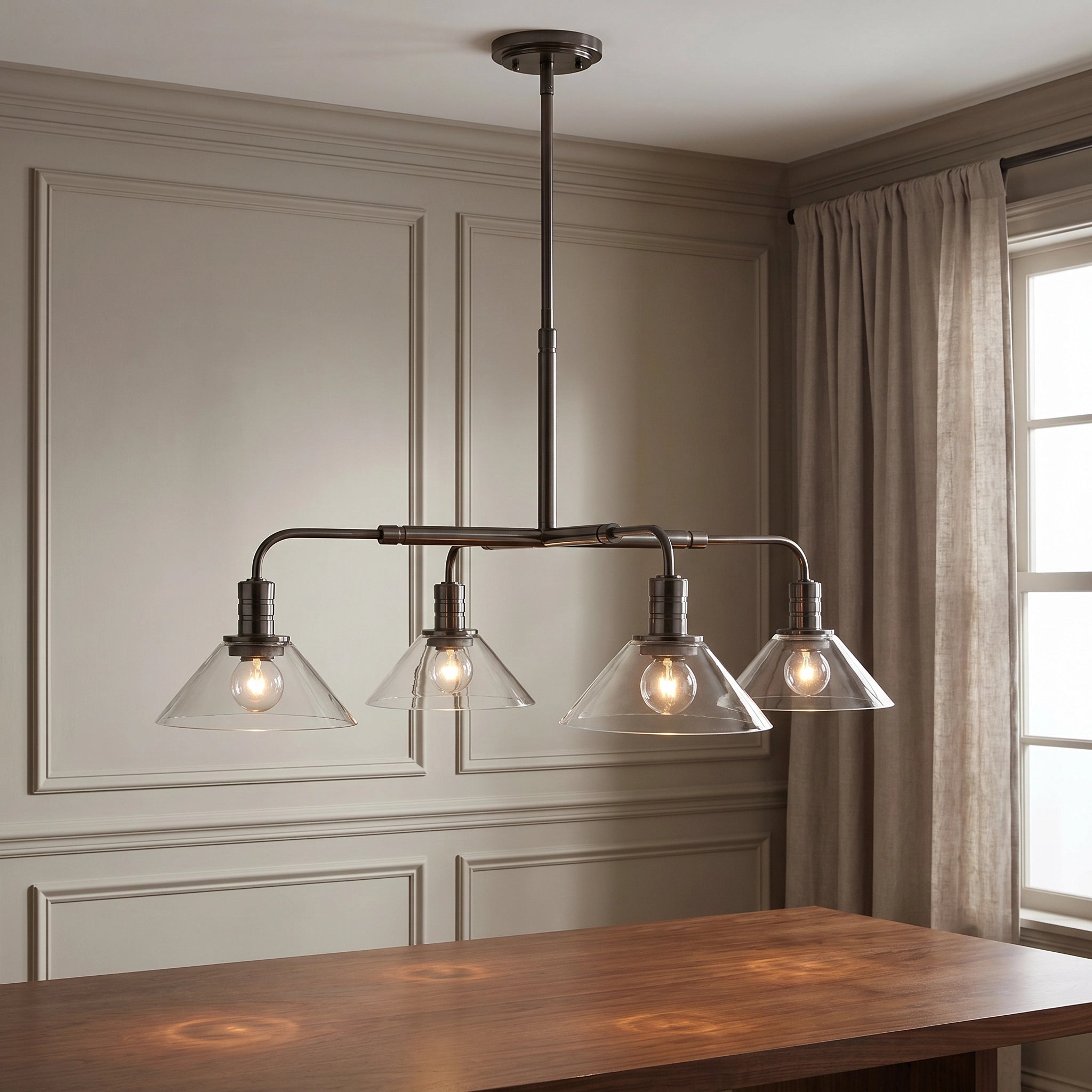 Theron Glass Round Chandelier 30'' 52'' - Cyran Lamps