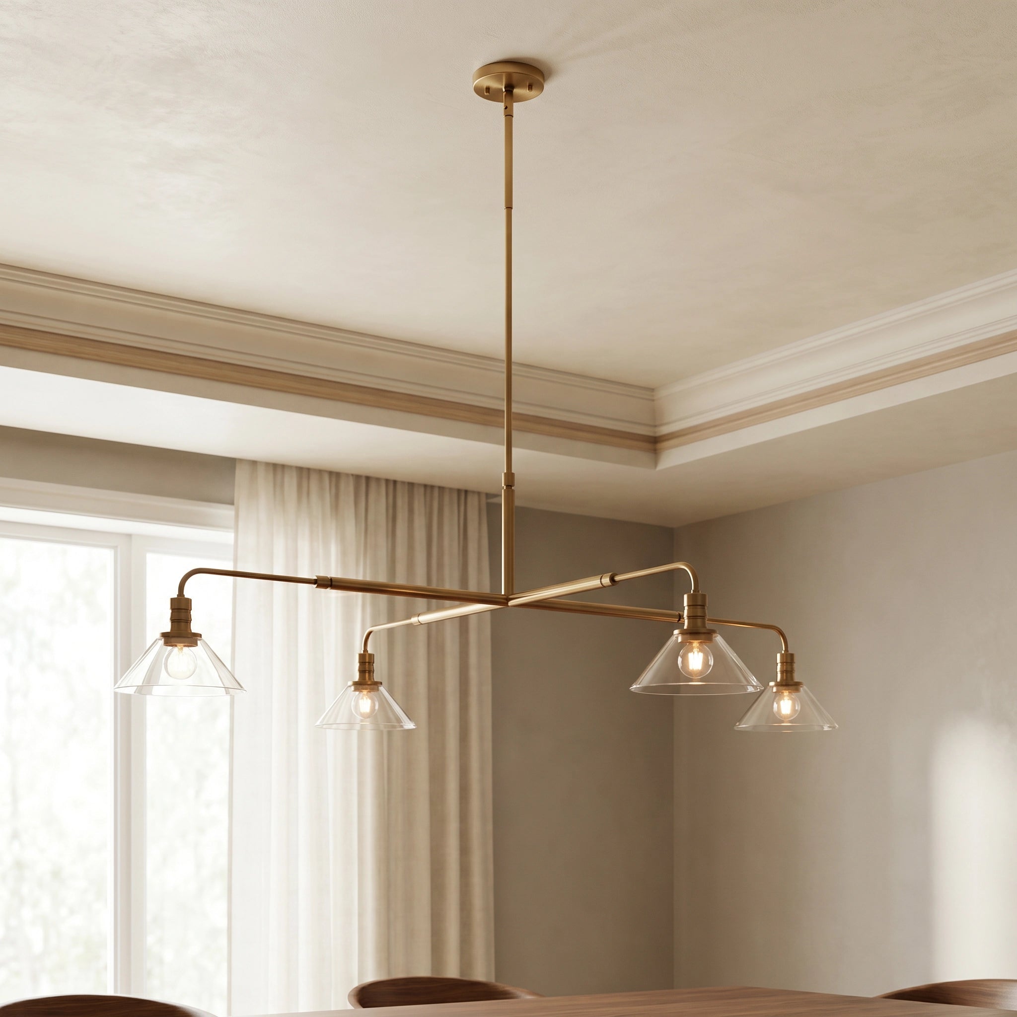 Theron Glass Round Chandelier 30'' 52'' - Cyran Lamps