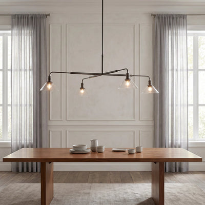 Theron Glass Round Chandelier 30'' 52'' - Cyran Lamps