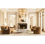 Trama Tiered Round Chandelier 47" - Cyran Lamps
