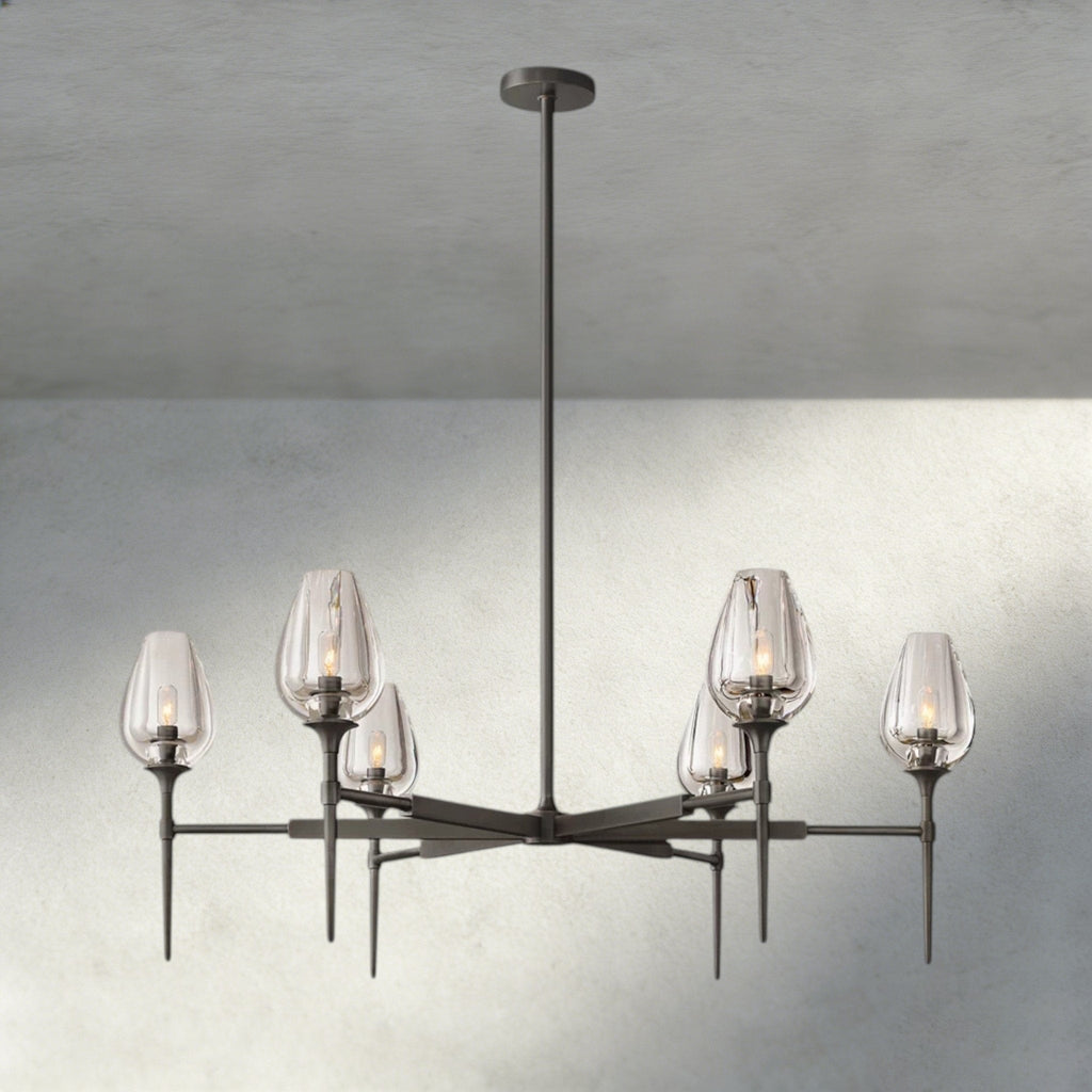 TULIP ROUND CHANDELIER 27", 42", 54" - Cyran Lamps