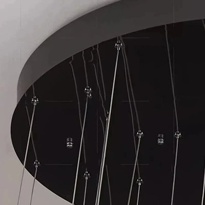Twisted Ring Led Light Chandelier for High Ceiling - GoldWarm Light 3000KCyranlamps