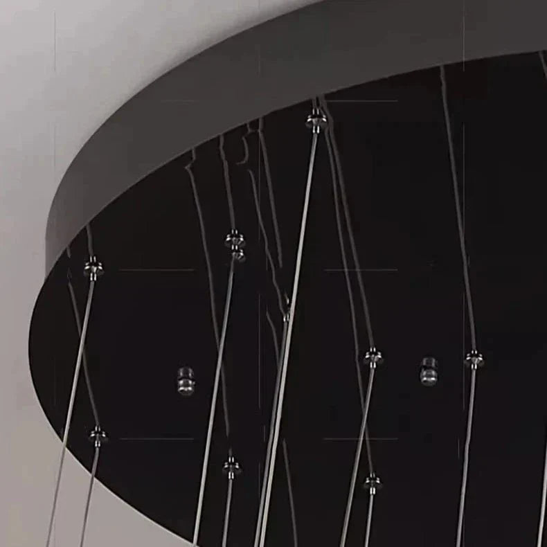Twisted Ring Led Light Chandelier for High Ceiling - GoldWarm Light 3000KCyranlamps
