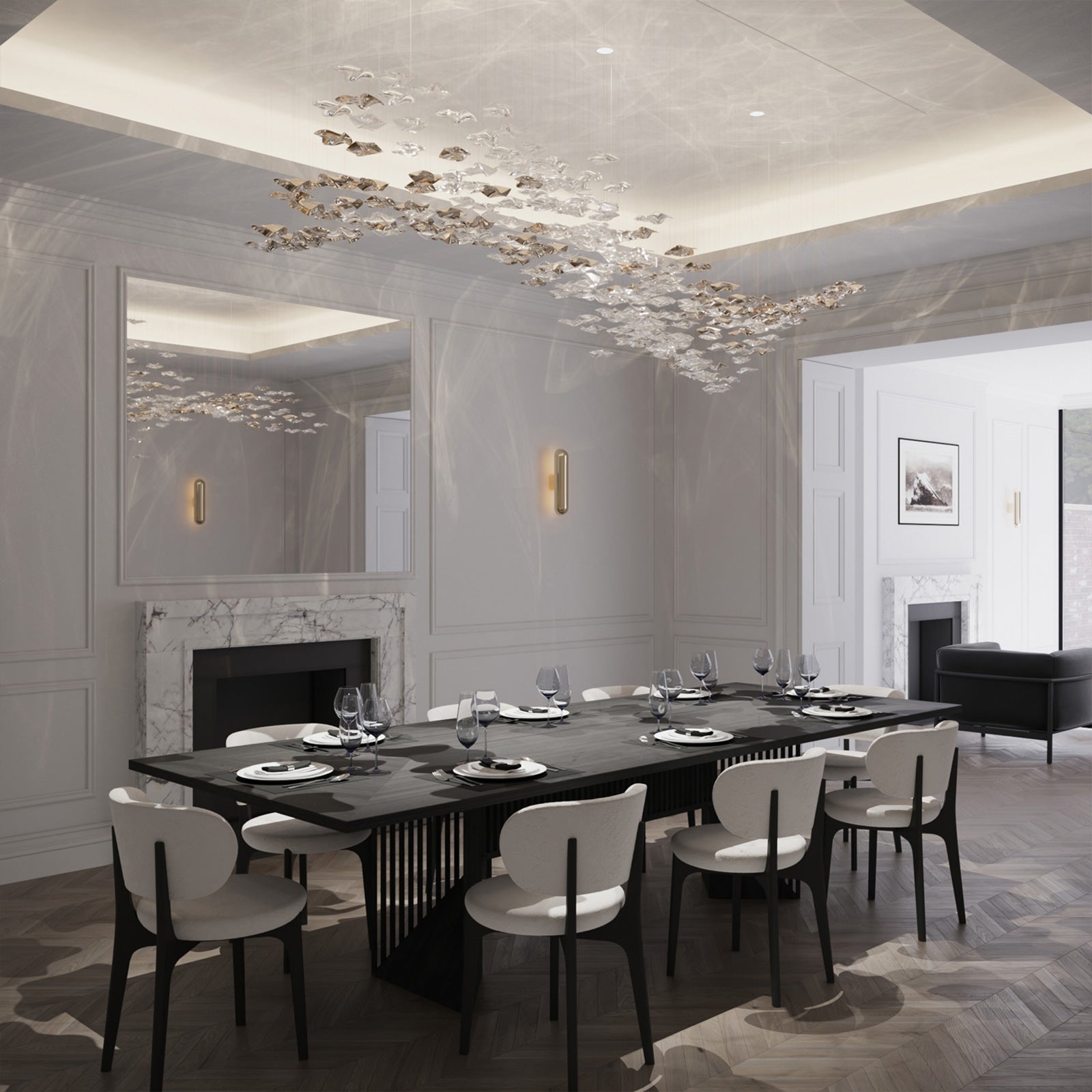 Veloria Fluid Chandelier - cyranlamps