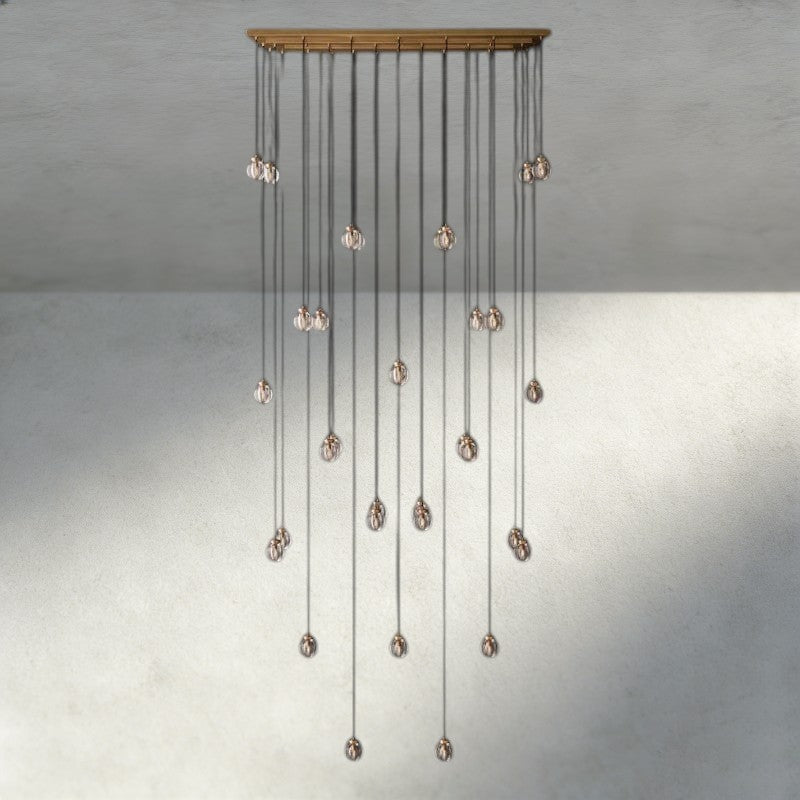 Venetian Pearl Rectangular Chandelier 36", 54", 72" - Cyran Lamps