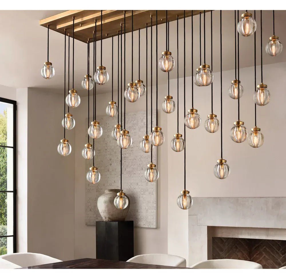 Venetian Pearl Rectangular Chandelier 36", 54", 72" - Cyran Lamps