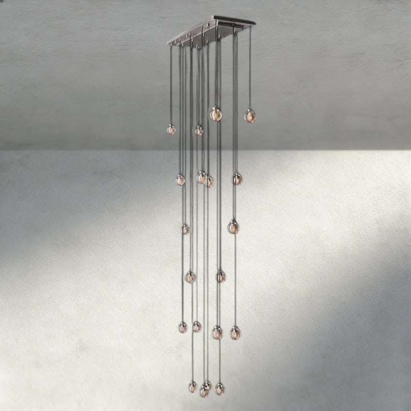 Venetian Pearl Rectangular Chandelier 36", 54", 72" - Cyran Lamps