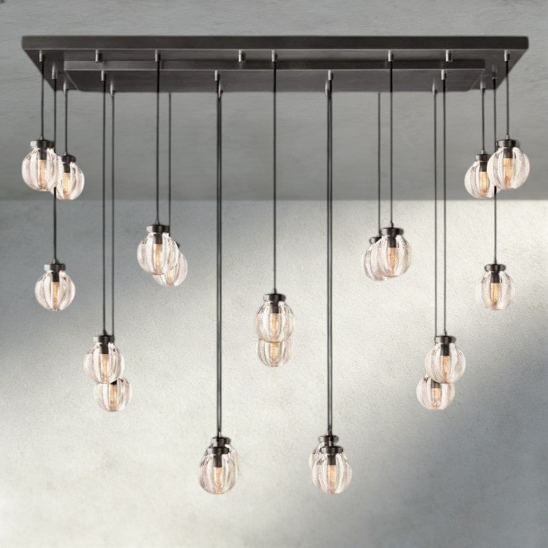 Venetian Pearl Rectangular Chandelier 36", 54", 72" - Cyran Lamps