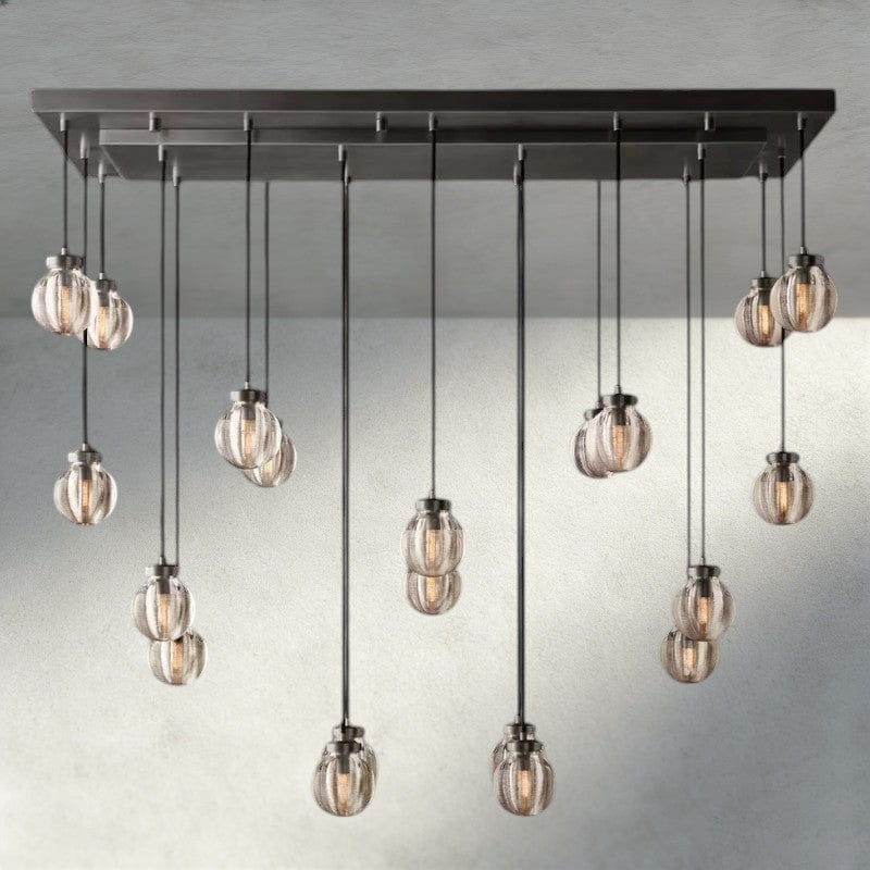 Venetian Pearl Rectangular Chandelier 36", 54", 72" - Cyran Lamps