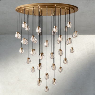 Venetian Pearl Round Chandelier 38", 48", 60" - Cyran Lamps