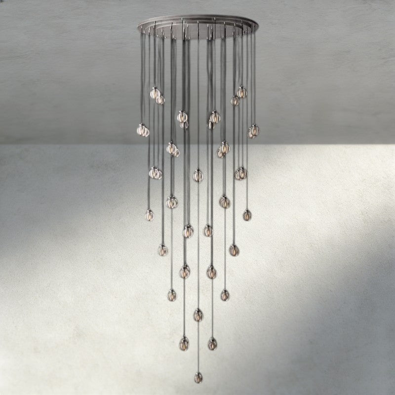 Venetian Pearl Round Chandelier 38", 48", 60" - Cyran Lamps
