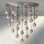 Venetian Pearl Round Chandelier 38", 48", 60" - Cyran Lamps