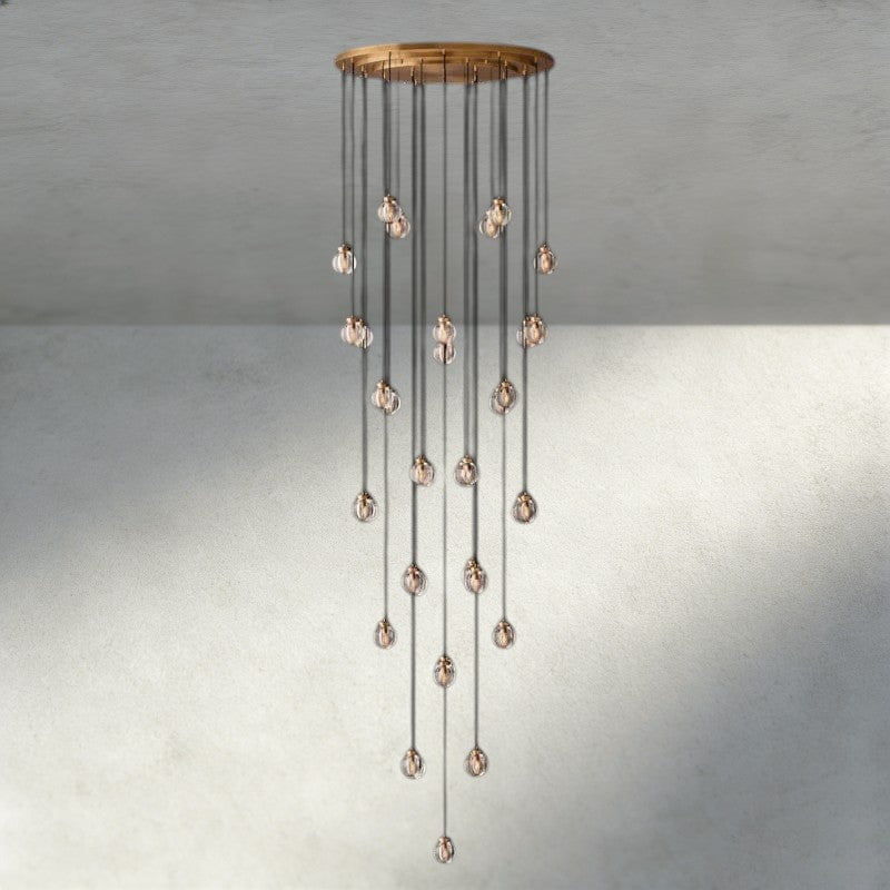 Venetian Pearl Round Chandelier 38", 48", 60" - Cyran Lamps