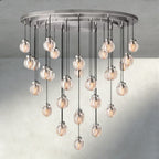 Venetian Pearl Round Chandelier 38", 48", 60" - Cyran Lamps