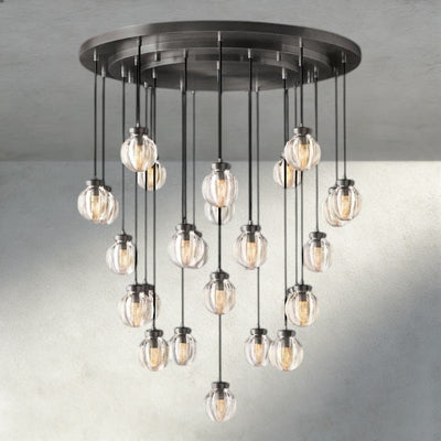 Venetian Pearl Round Chandelier 38", 48", 60" - Cyran Lamps