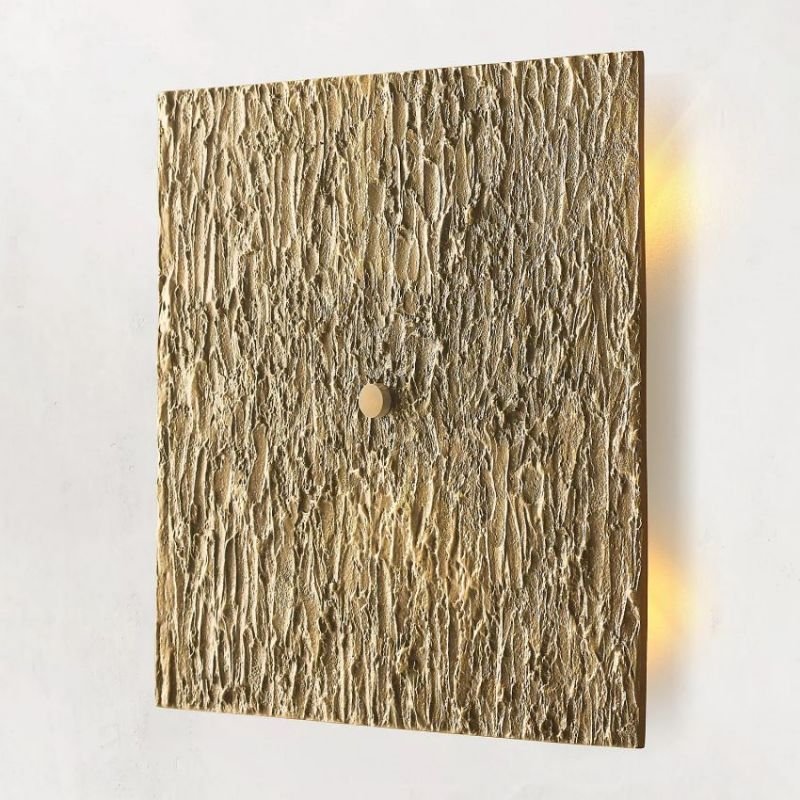 Vilary Square Sconce Solid Brass Wall Light Fixture - Cyran Lamps