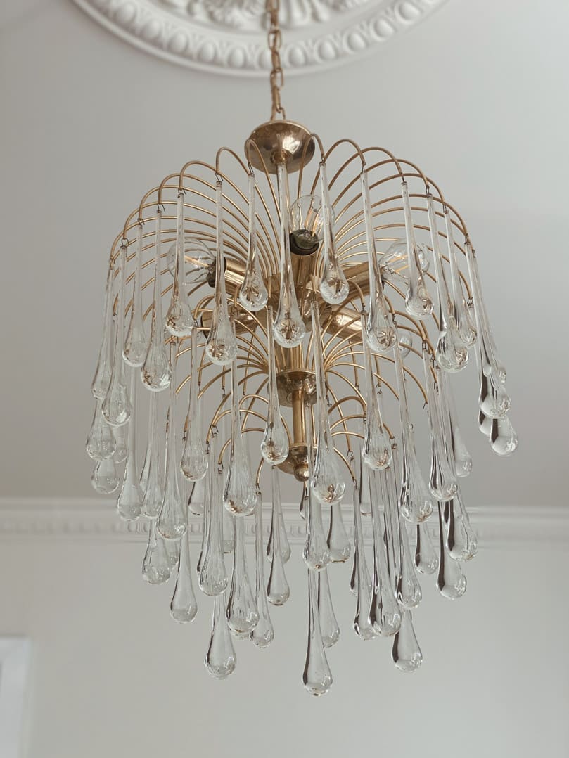 Vintage – Murano chandelier – Teardrop – 68 drops – Clear - Cyran Lamps