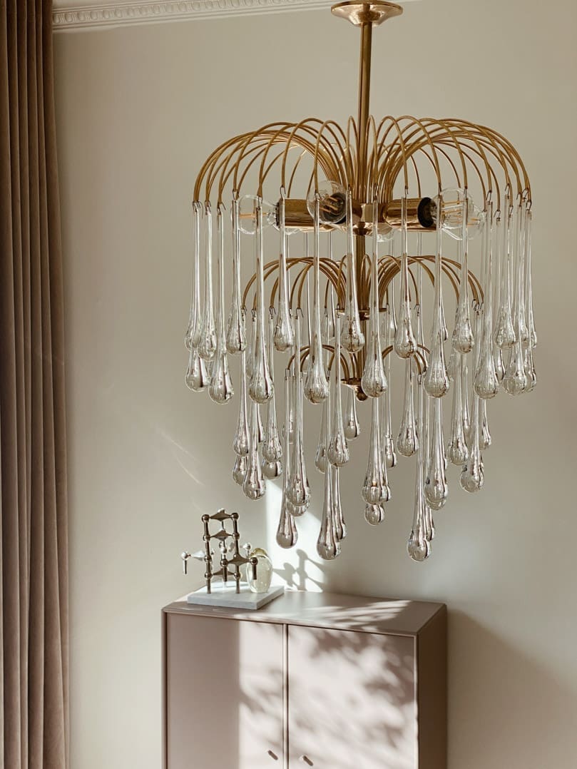 Vintage – Murano chandelier – Teardrop – 68 drops – Clear - Cyran Lamps