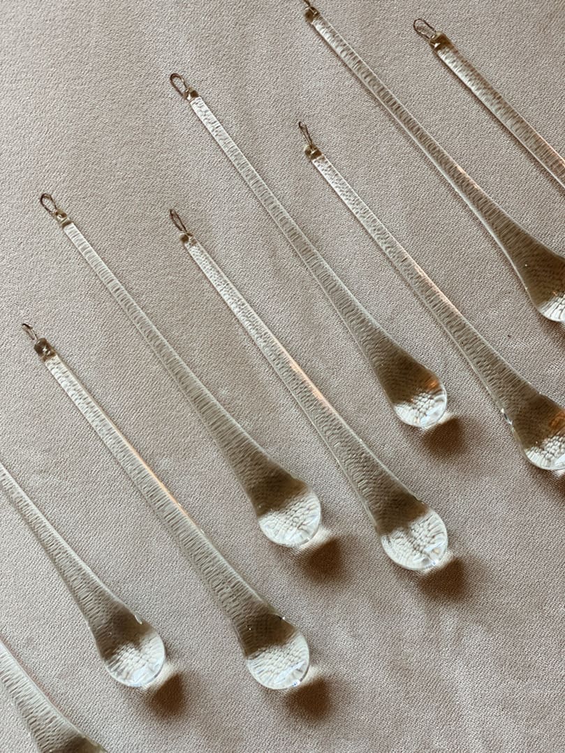 Vintage – Murano chandelier – Teardrop – 68 drops – Clear - Cyran Lamps