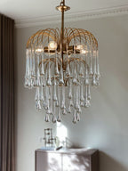 Vintage – Murano chandelier – Teardrop – 68 drops – Clear - Cyran Lamps