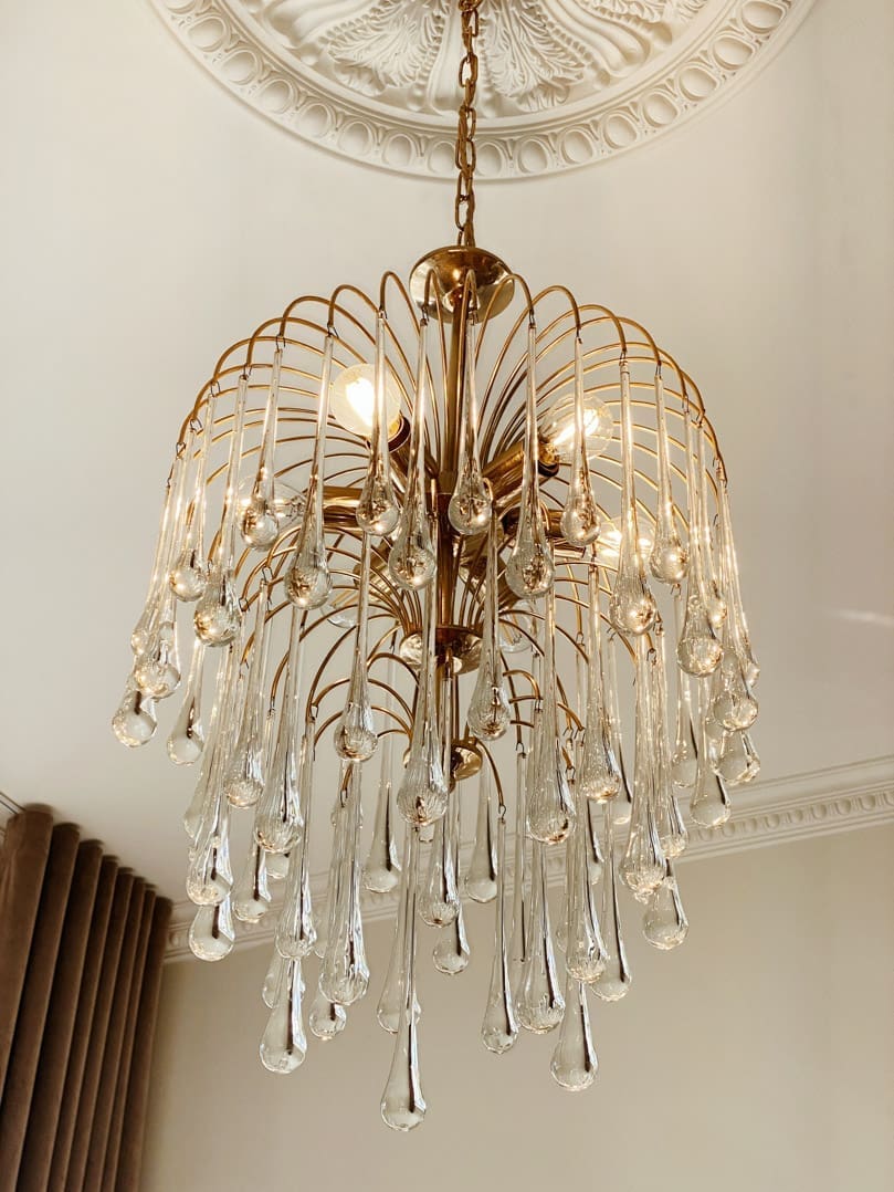 Vintage – Murano chandelier – Teardrop – 68 drops – Clear - Cyran Lamps