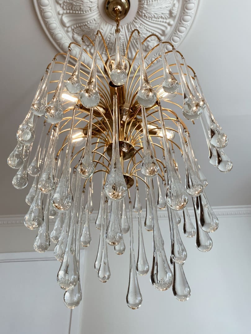Vintage – Murano chandelier – Teardrop – 68 drops – Clear - Cyran Lamps