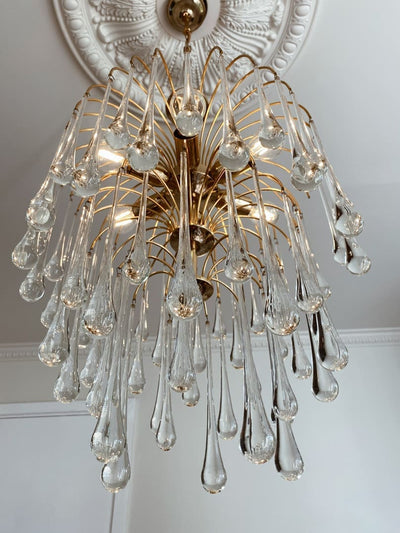 Vintage – Murano chandelier – Teardrop – 68 drops – Clear - Cyran Lamps