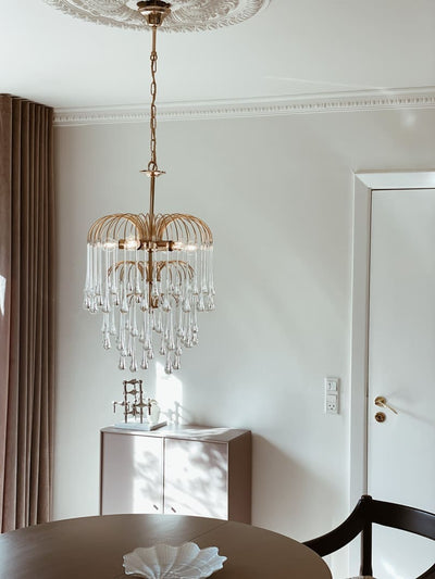 Vintage – Murano chandelier – Teardrop – 68 drops – Clear - Cyran Lamps