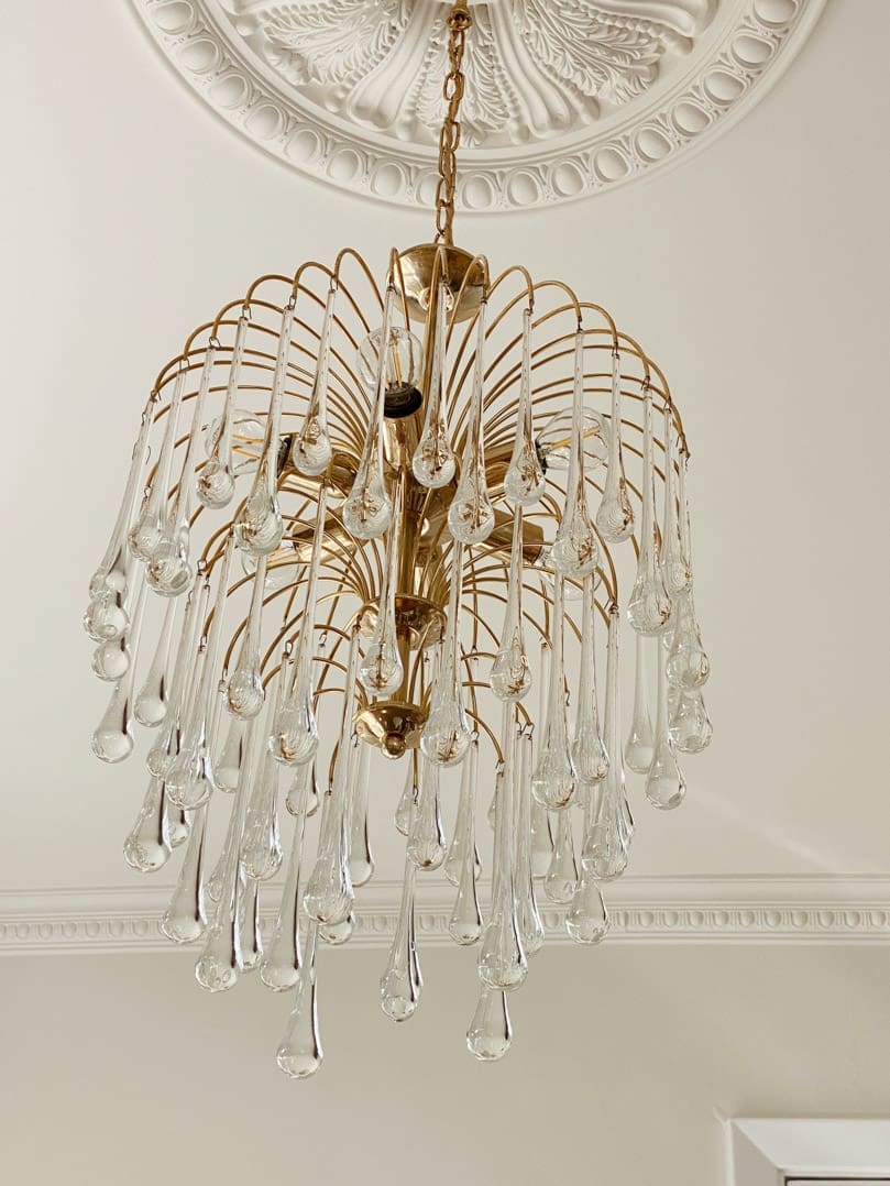 Vintage – Murano chandelier – Teardrop – 68 drops – Clear - Cyran Lamps