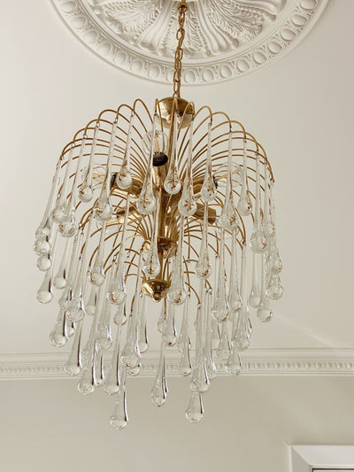 Vintage – Murano chandelier – Teardrop – 68 drops – Clear - Cyran Lamps