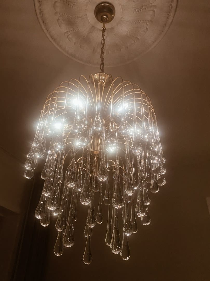Vintage – Murano chandelier – Teardrop – 68 drops – Clear - Cyran Lamps