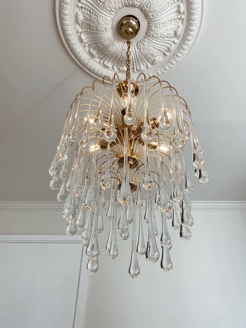 Vintage – Murano chandelier – Teardrop – 68 drops – Clear - Cyran Lamps
