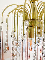 Vintage – Murano Teardrops Chandelier – 70s – Pink prisms - Cyran Lamps