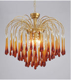 Vintage – Murano Teardrops Chandelier – 70s – Pink prisms - Cyran Lamps