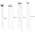 White Long Tube Multi Light Staircase Chandelier - Cyran Lamps