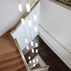 White Long Tube Multi Light Staircase Chandelier - Cyran Lamps